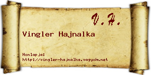 Vingler Hajnalka névjegykártya